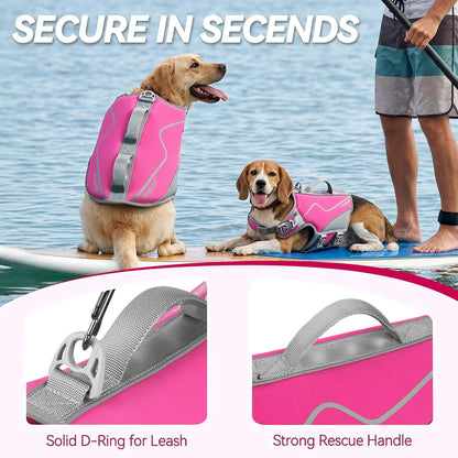 Dog Life Vest Neoprene Dog Swim Vest, XL, Cyra Blue