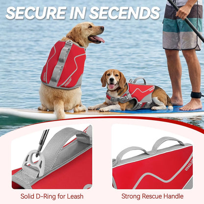 Dog Life Vest Neoprene Dog Swim Vest, XL, Cyra Blue