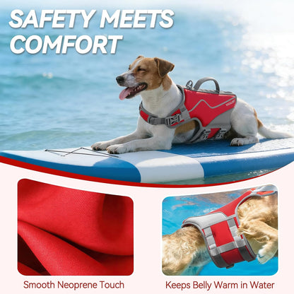 Dog Life Vest Neoprene Dog Swim Vest, XL, Cyra Blue