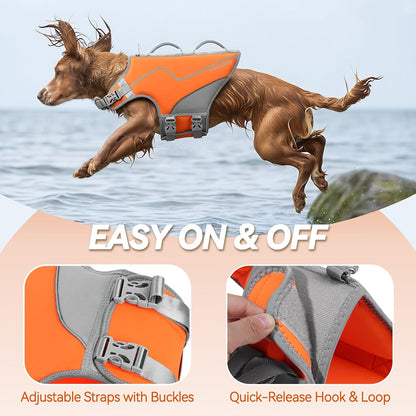 Dog Life Vest Neoprene Dog Swim Vest, XL, Cyra Blue
