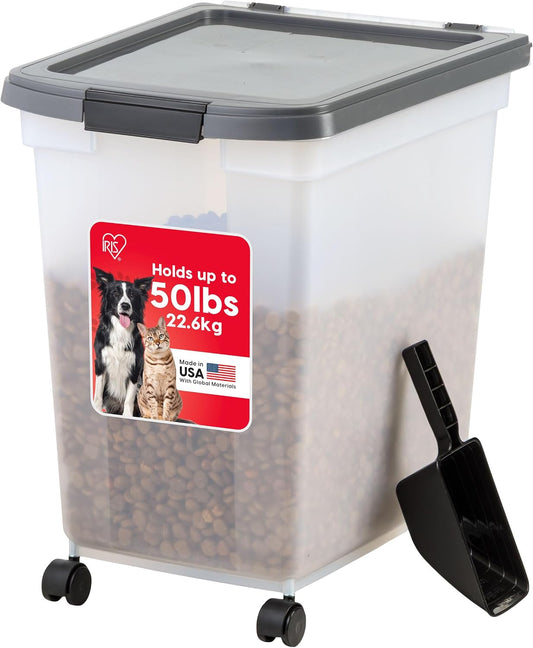 Dog Food Storage Container, Up to 50 lbs, Dark Gray, Made in USA