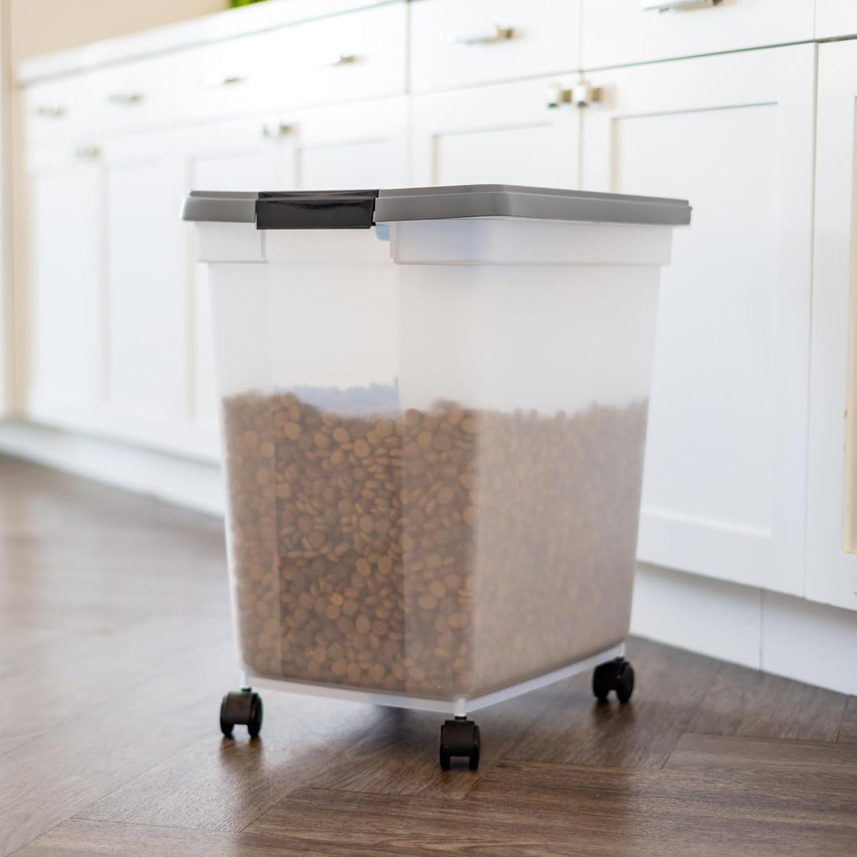Dog Food Storage Container, Up to 50 lbs, Dark Gray, Made in USA