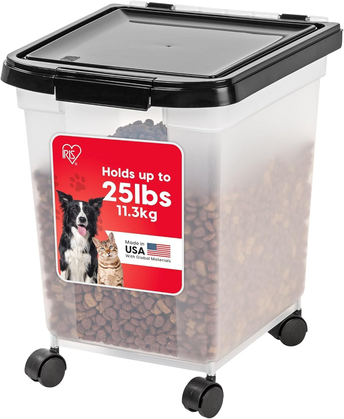 Dog Food Storage Container, Up to 50 lbs, Dark Gray, Made in USA