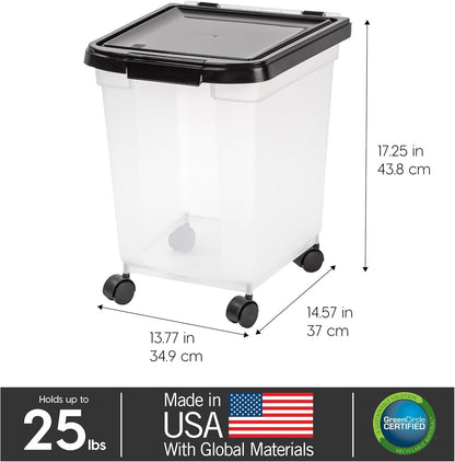 Dog Food Storage Container, Up to 50 lbs, Dark Gray, Made in USA