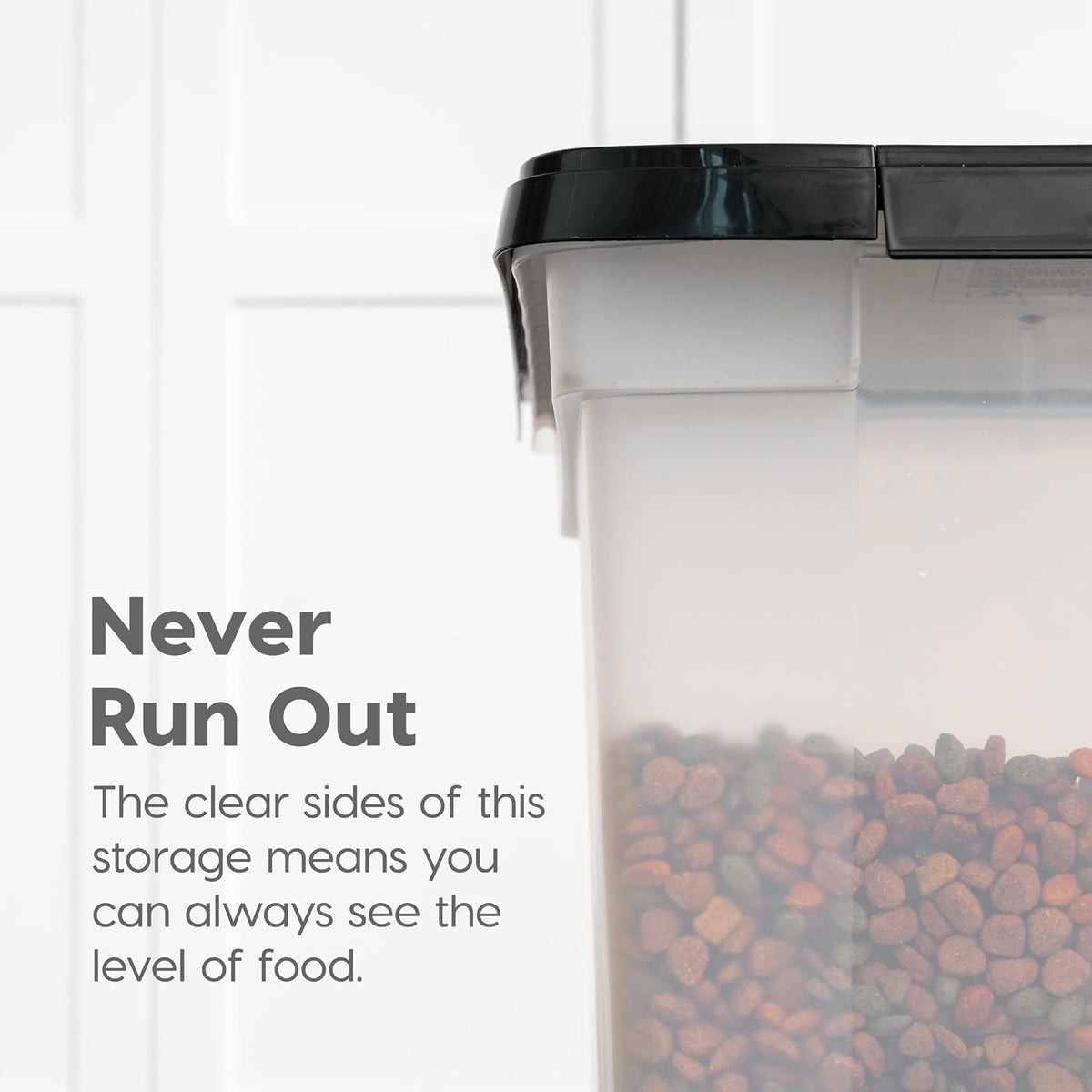 Dog Food Storage Container, Up to 50 lbs, Dark Gray, Made in USA