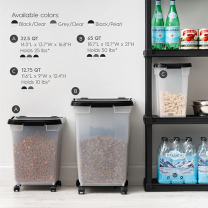 Dog Food Storage Container, Up to 50 lbs, Dark Gray, Made in USA