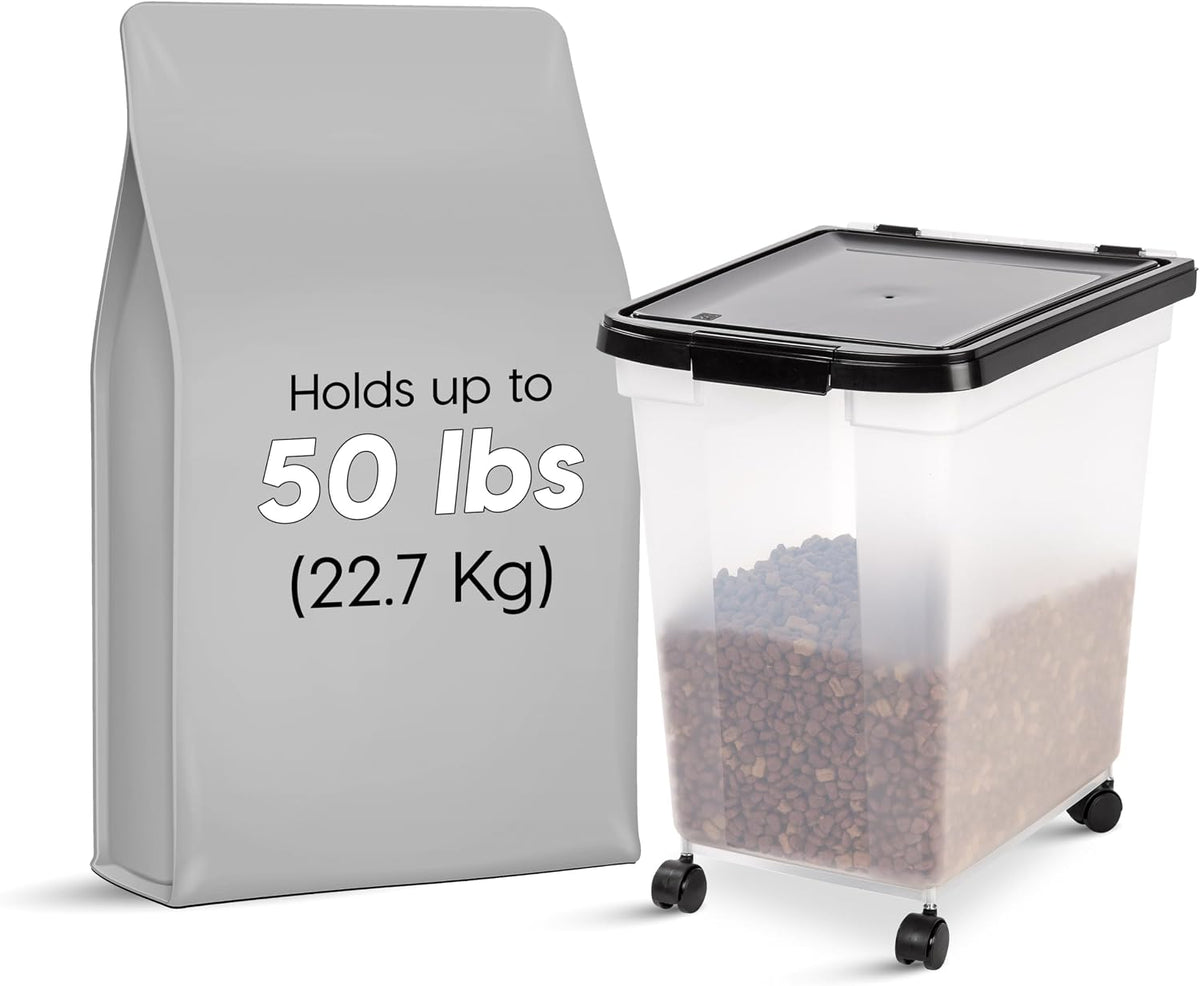 Dog Food Storage Container, Up to 50 lbs, Dark Gray, Made in USA