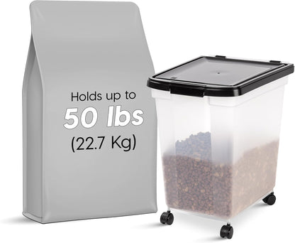 Dog Food Storage Container, Up to 50 lbs, Dark Gray, Made in USA