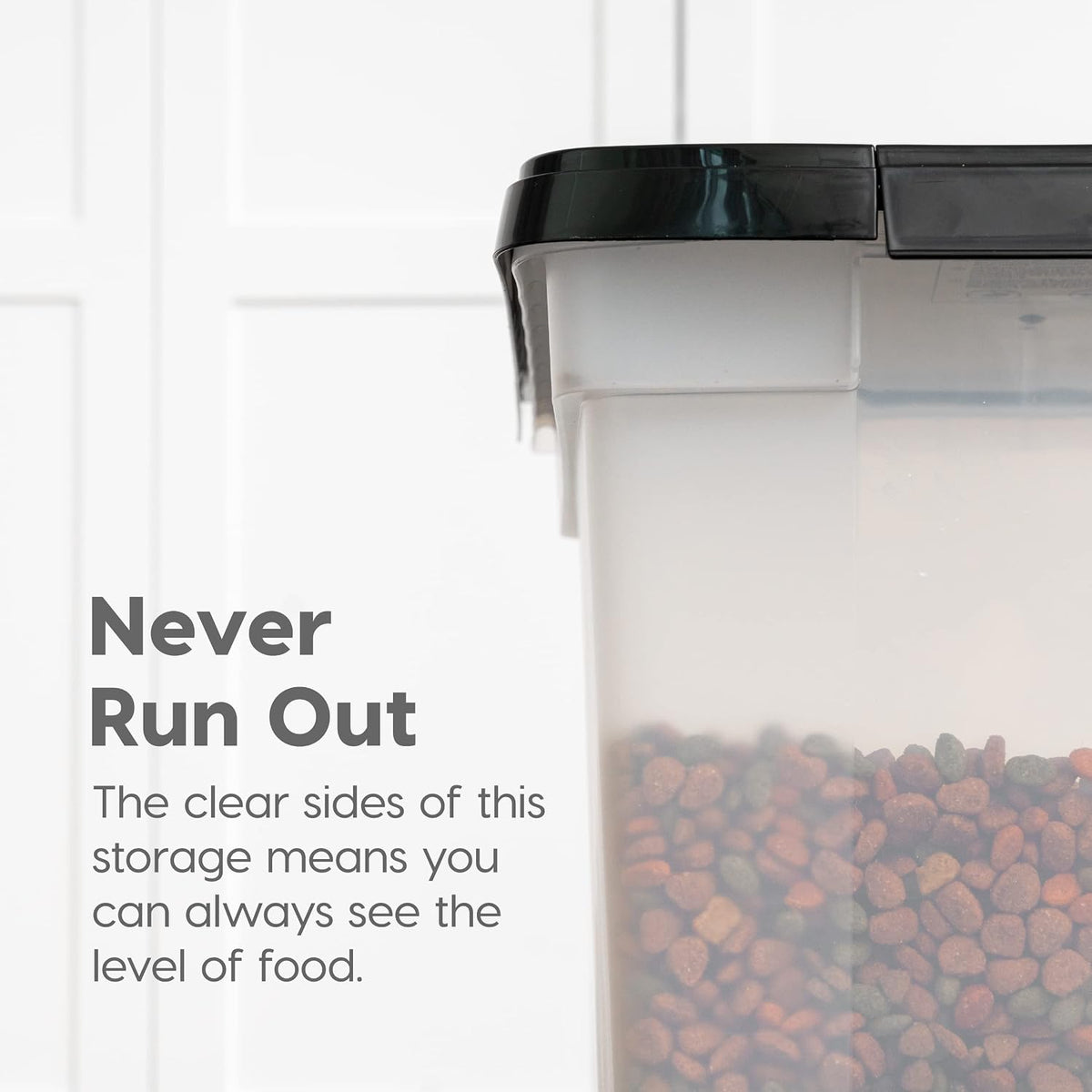 Dog Food Storage Container, Up to 50 lbs, Dark Gray, Made in USA