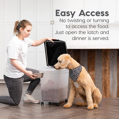 Dog Food Storage Container, Up to 50 lbs, Dark Gray, Made in USA