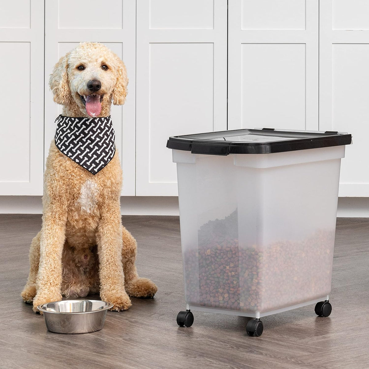 Dog Food Storage Container, Up to 50 lbs, Dark Gray, Made in USA