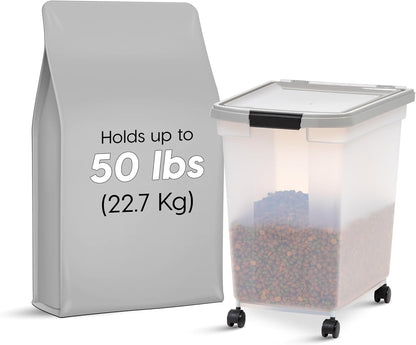 Dog Food Storage Container, Up to 50 lbs, Dark Gray, Made in USA