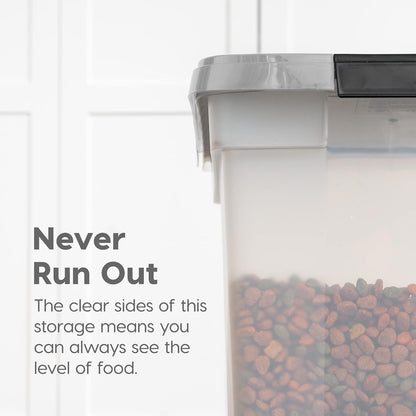 Dog Food Storage Container, Up to 50 lbs, Dark Gray, Made in USA
