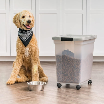 Dog Food Storage Container, Up to 50 lbs, Dark Gray, Made in USA
