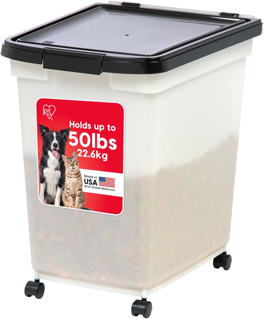 Dog Food Storage Container, Up to 50 lbs, Dark Gray, Made in USA