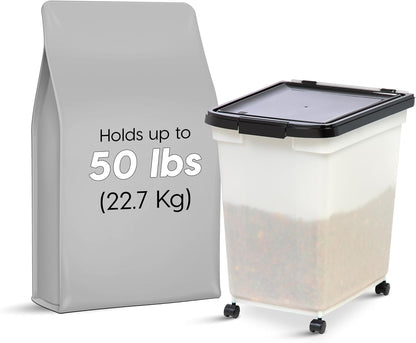 Dog Food Storage Container, Up to 50 lbs, Dark Gray, Made in USA