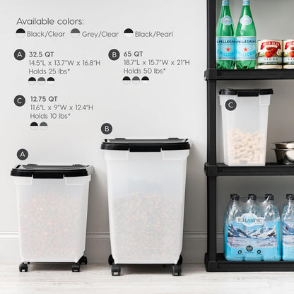 Dog Food Storage Container, Up to 50 lbs, Dark Gray, Made in USA