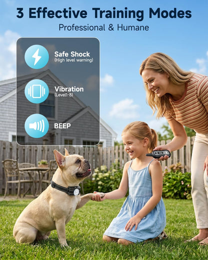Dog Training Collar Shock Collar with Remote - 3 Training Modes, Beep, Vibration and Shock, Up to 1000 ft Remote Range, Rainproof for Small Medium Large Dogs