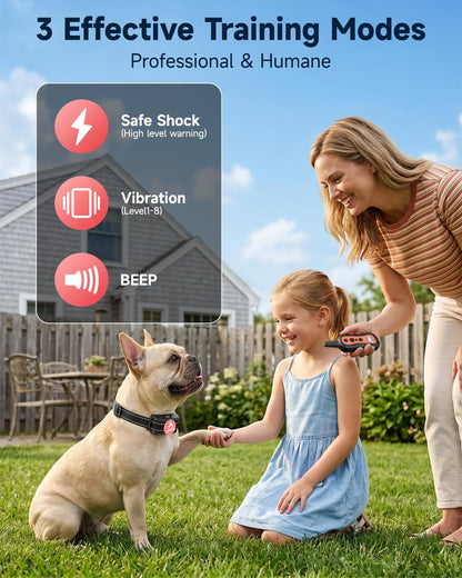 Dog Training Collar Shock Collar with Remote - 3 Training Modes, Beep, Vibration and Shock, Up to 1000 ft Remote Range, Rainproof for Small Medium Large Dogs