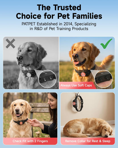 Dog Training Collar Shock Collar with Remote - 3 Training Modes, Beep, Vibration and Shock, Up to 1000 ft Remote Range, Rainproof for Small Medium Large Dogs