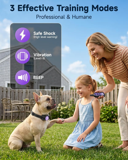 Dog Training Collar Shock Collar with Remote - 3 Training Modes, Beep, Vibration and Shock, Up to 1000 ft Remote Range, Rainproof for Small Medium Large Dogs