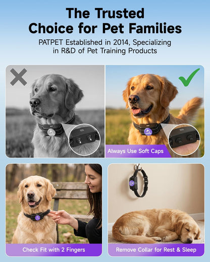 Dog Training Collar Shock Collar with Remote - 3 Training Modes, Beep, Vibration and Shock, Up to 1000 ft Remote Range, Rainproof for Small Medium Large Dogs