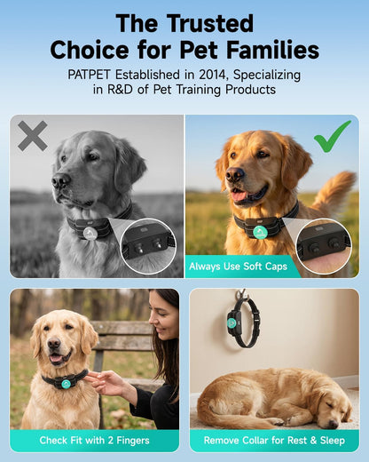 Dog Training Collar Shock Collar with Remote - 3 Training Modes, Beep, Vibration and Shock, Up to 1000 ft Remote Range, Rainproof for Small Medium Large Dogs
