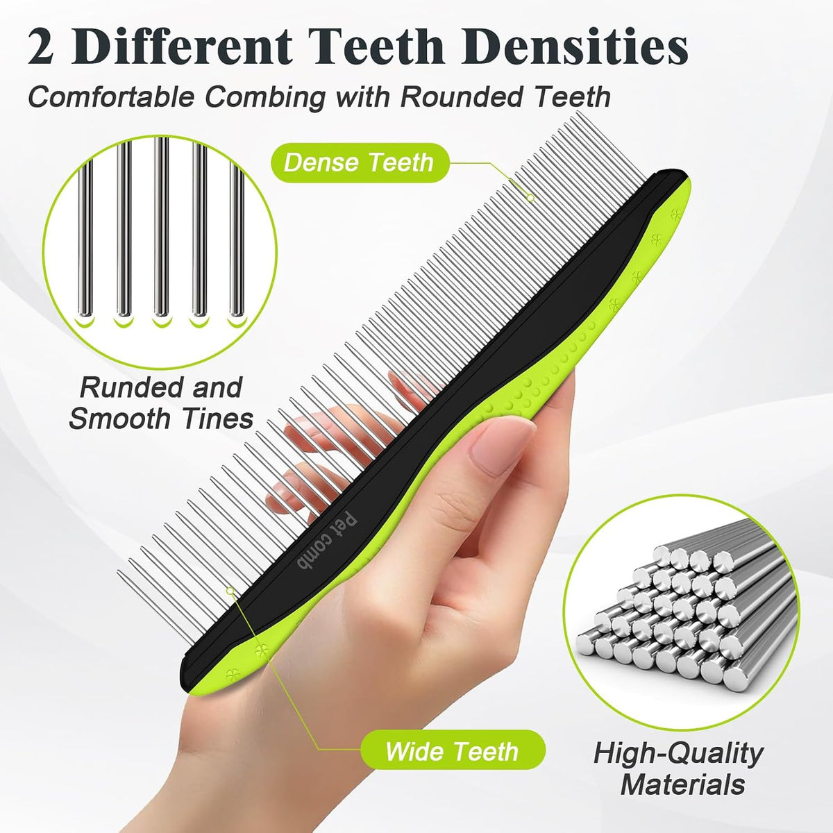 2PCS Self Cleaning Slicker Brush & Dog Comb - Skin Friendly Deshedding Grooming Tool for Dogs, Cats and Small Animals, Professional Deshedding Dematting Tool for Long and Short Haired Pets (Blue)
