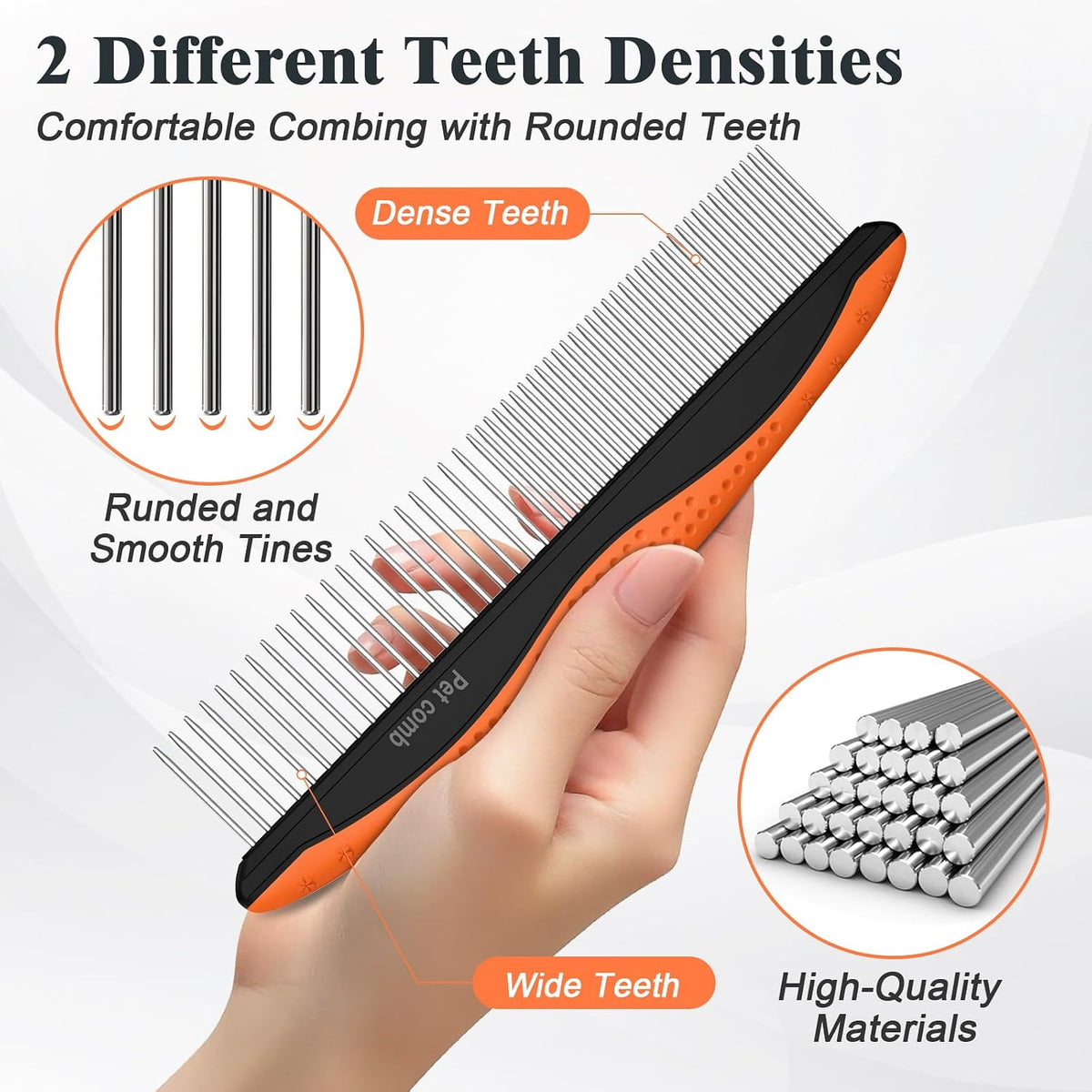 2PCS Self Cleaning Slicker Brush & Dog Comb - Skin Friendly Deshedding Grooming Tool for Dogs, Cats and Small Animals, Professional Deshedding Dematting Tool for Long and Short Haired Pets (Blue)