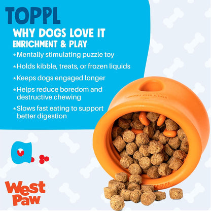 Zogoflex Toppl Interactive Treat Dispensing Puzzle Dog Toy for Mental Stimulation & Enrichment-Holds Kibble & Treats-Lickable, Freezable & Dishwasher Safe-Made in USA-Small-Granny Smith Green