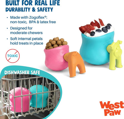 Zogoflex Toppl Interactive Treat Dispensing Puzzle Dog Toy for Mental Stimulation & Enrichment-Holds Kibble & Treats-Lickable, Freezable & Dishwasher Safe-Made in USA-Small-Granny Smith Green