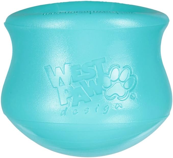 Zogoflex Toppl Interactive Treat Dispensing Puzzle Dog Toy for Mental Stimulation & Enrichment-Holds Kibble & Treats-Lickable, Freezable & Dishwasher Safe-Made in USA-Small-Granny Smith Green