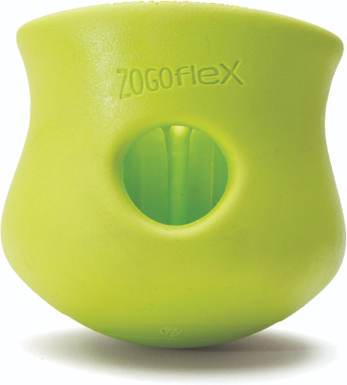 Zogoflex Toppl Interactive Treat Dispensing Puzzle Dog Toy for Mental Stimulation & Enrichment-Holds Kibble & Treats-Lickable, Freezable & Dishwasher Safe-Made in USA-Small-Granny Smith Green