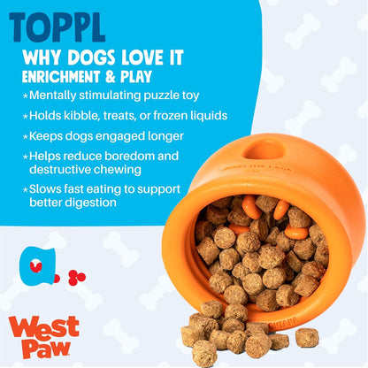 Zogoflex Toppl Interactive Treat Dispensing Puzzle Dog Toy for Mental Stimulation & Enrichment-Holds Kibble & Treats-Lickable, Freezable & Dishwasher Safe-Made in USA-Small-Granny Smith Green