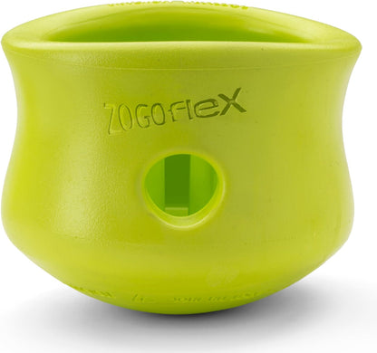 Zogoflex Toppl Interactive Treat Dispensing Puzzle Dog Toy for Mental Stimulation & Enrichment-Holds Kibble & Treats-Lickable, Freezable & Dishwasher Safe-Made in USA-Small-Granny Smith Green