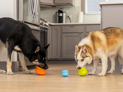 Zogoflex Toppl Interactive Treat Dispensing Puzzle Dog Toy for Mental Stimulation & Enrichment-Holds Kibble & Treats-Lickable, Freezable & Dishwasher Safe-Made in USA-Small-Granny Smith Green
