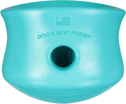 Zogoflex Toppl Interactive Treat Dispensing Puzzle Dog Toy for Mental Stimulation & Enrichment-Holds Kibble & Treats-Lickable, Freezable & Dishwasher Safe-Made in USA-Small-Granny Smith Green