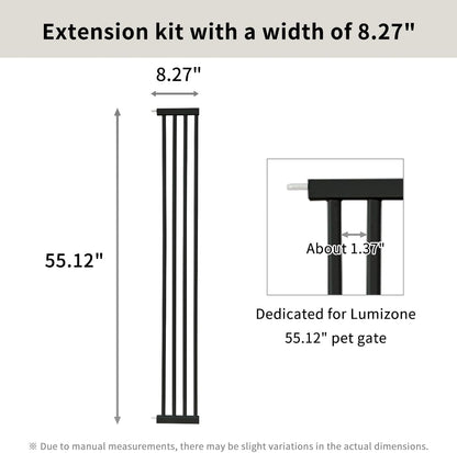 Extra Tall Cat Gate 55.12" High 26.18"-29.91" Wide Pet Gate Black | Dog Gate for Doorway Hallway Stairs Pressure Mounted Extra Wide 1.37" Gap No Drilling Auto-Close One-Handed Operation