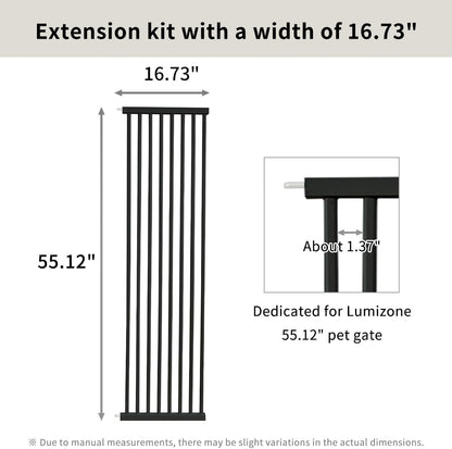 Extra Tall Cat Gate 55.12" High 26.18"-29.91" Wide Pet Gate Black | Dog Gate for Doorway Hallway Stairs Pressure Mounted Extra Wide 1.37" Gap No Drilling Auto-Close One-Handed Operation