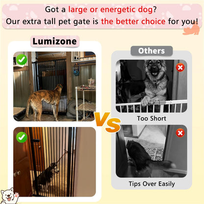 Extra Tall Cat Gate 55.12" High 26.18"-29.91" Wide Pet Gate Black | Dog Gate for Doorway Hallway Stairs Pressure Mounted Extra Wide 1.37" Gap No Drilling Auto-Close One-Handed Operation
