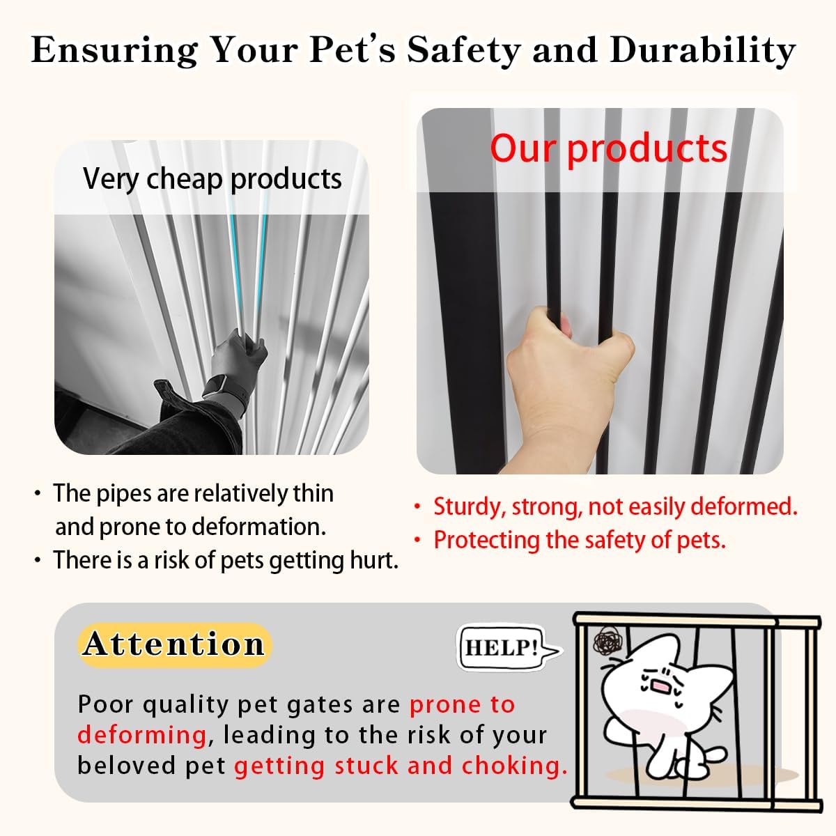 Extra Tall Cat Gate 55.12" High 26.18"-29.91" Wide Pet Gate Black | Dog Gate for Doorway Hallway Stairs Pressure Mounted Extra Wide 1.37" Gap No Drilling Auto-Close One-Handed Operation