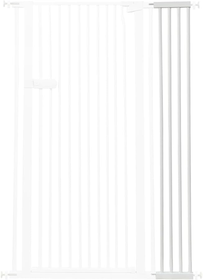 Extra Tall Cat Gate 55.12" High 26.18"-29.91" Wide Pet Gate Black | Dog Gate for Doorway Hallway Stairs Pressure Mounted Extra Wide 1.37" Gap No Drilling Auto-Close One-Handed Operation