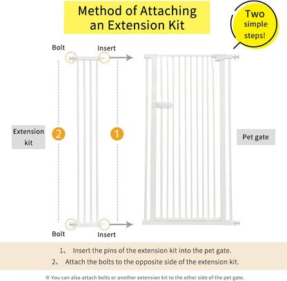 Extra Tall Cat Gate 55.12" High 26.18"-29.91" Wide Pet Gate Black | Dog Gate for Doorway Hallway Stairs Pressure Mounted Extra Wide 1.37" Gap No Drilling Auto-Close One-Handed Operation