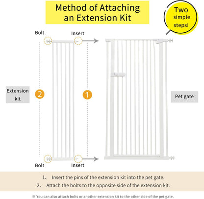 Extra Tall Cat Gate 55.12" High 26.18"-29.91" Wide Pet Gate Black | Dog Gate for Doorway Hallway Stairs Pressure Mounted Extra Wide 1.37" Gap No Drilling Auto-Close One-Handed Operation