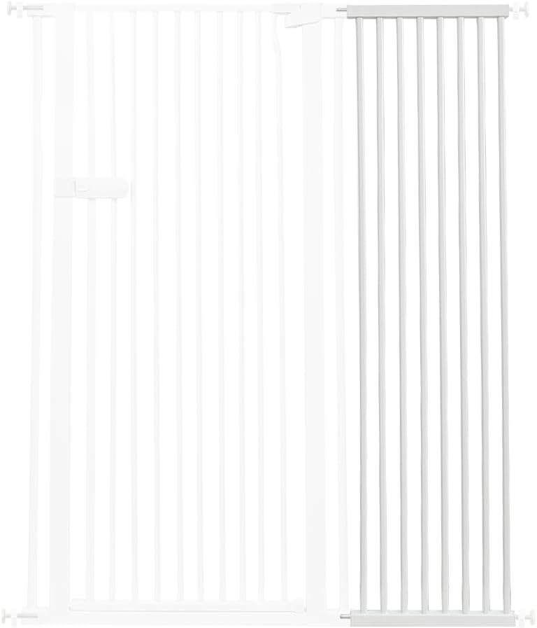 Extra Tall Cat Gate 55.12" High 26.18"-29.91" Wide Pet Gate Black | Dog Gate for Doorway Hallway Stairs Pressure Mounted Extra Wide 1.37" Gap No Drilling Auto-Close One-Handed Operation