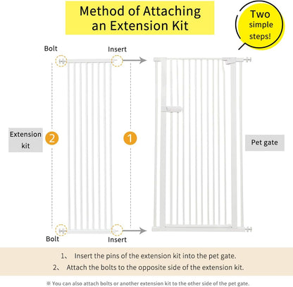 Extra Tall Cat Gate 55.12" High 26.18"-29.91" Wide Pet Gate Black | Dog Gate for Doorway Hallway Stairs Pressure Mounted Extra Wide 1.37" Gap No Drilling Auto-Close One-Handed Operation