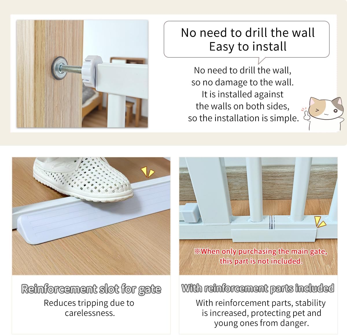 Extra Tall Cat Gate 55.12" High 26.18"-29.91" Wide Pet Gate Black | Dog Gate for Doorway Hallway Stairs Pressure Mounted Extra Wide 1.37" Gap No Drilling Auto-Close One-Handed Operation