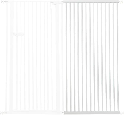 Extra Tall Cat Gate 55.12" High 26.18"-29.91" Wide Pet Gate Black | Dog Gate for Doorway Hallway Stairs Pressure Mounted Extra Wide 1.37" Gap No Drilling Auto-Close One-Handed Operation