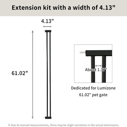 Extra Tall Cat Gate 55.12" High 26.18"-29.91" Wide Pet Gate Black | Dog Gate for Doorway Hallway Stairs Pressure Mounted Extra Wide 1.37" Gap No Drilling Auto-Close One-Handed Operation