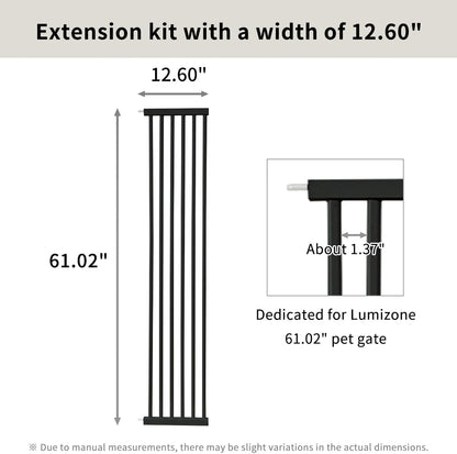 Extra Tall Cat Gate 55.12" High 26.18"-29.91" Wide Pet Gate Black | Dog Gate for Doorway Hallway Stairs Pressure Mounted Extra Wide 1.37" Gap No Drilling Auto-Close One-Handed Operation